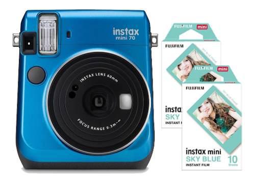 Fujifilm Instax Mini 70 Azul Tipo Polaroid 20 Fotos