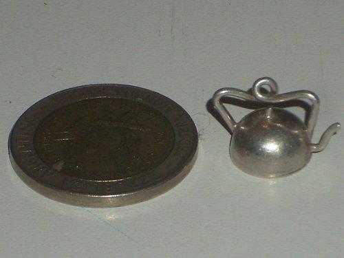 Antiguo Dije De Plata 900 Forma De Pava Miniatura