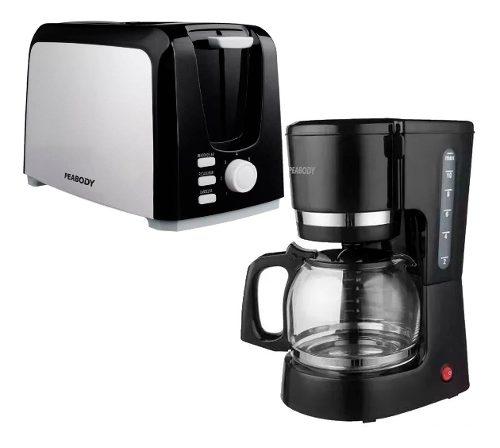 Combo Desayuno Peabody Cafetera Por Goteo + Tostadora 750w