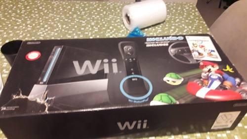 Nintendo Wii Negra Usada + Mando(×2) + Nunchuk(×2) +