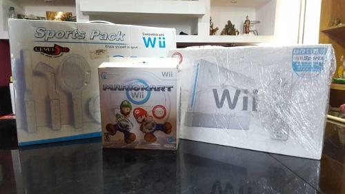 Nintendo Wii +accesorios+2 Controles+2 Nunchuk + Mario Kart