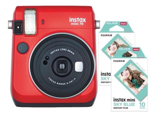 Camara Fujifilm Instax Mini 70 Roja 20 Fotos Cuotas