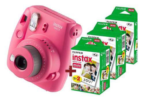 Camara Fujifilm Instax Mini 9 Pink Flamingo Rosa + 60 Fotos