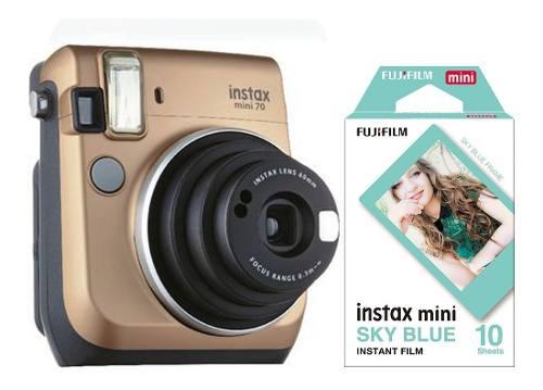 Cámara Fujifilm Instax Mini 70 Dorada 10 Fotos Cuotas