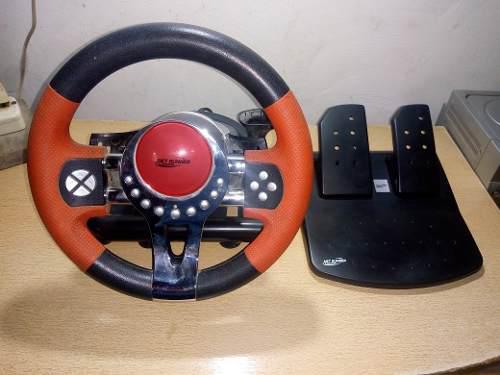 Volante Con Pedalera Pc, Ps2, Ps1 Net Runner Usb Usado