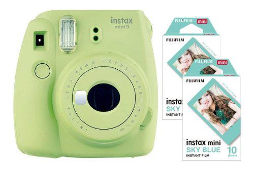 Combo Fuji Instax Mini 9 Verde Tipo Polaroid 20 Fotos Cuotas