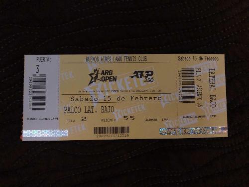 Entradas Argentina Open 15/02 Palco Lat Bajo Fila 2