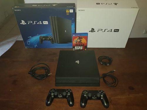 Consola Ps4 Pro 4k 1tb (Dos Jostick Sony Originales)+ Juego