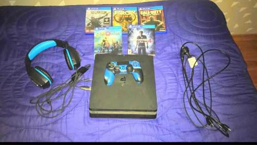 Ps4 1tb, 5 Juegos, 2 Controles, 1 Auricular Solo En Cba