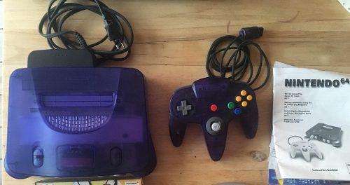 Nintendo 64 Ice Purple Original + Joystick Original En Caja