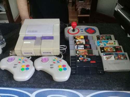 Super Nintendo + 2 Joystick + 9 Juegos + Control Arcade