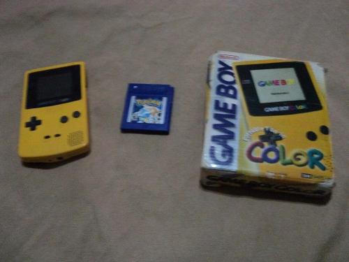 Game Boy Color Amarillo Con Caja + Pokemon Blue Grabando!!!!