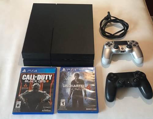 Ps4 Playstation 4 + 2 Juegos Físicos + 2 Joystick