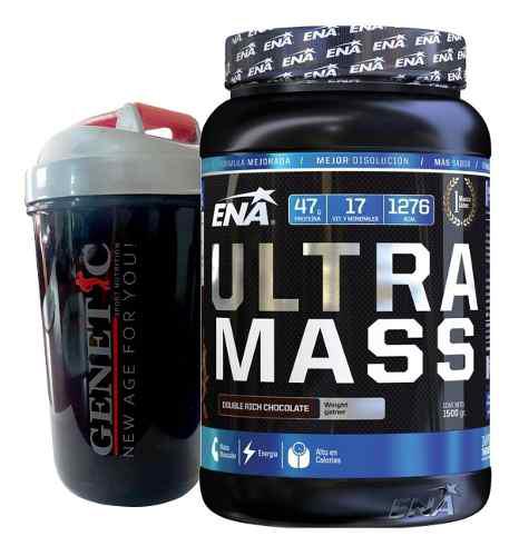 Ganador De Peso Ultra Mass 1.5 Kilos + Vaso Shakers Genetic