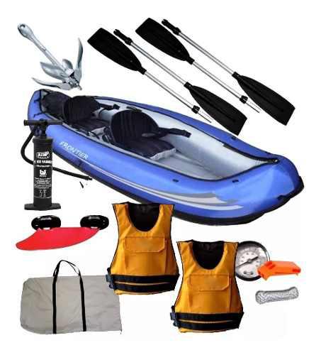 Kayak Canoa Inflable Frontier (solo Usada 2 Veces) Impecable