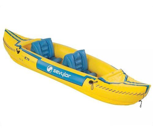 Kayak Doble Canoa Inflable Tahiti Sevylor + Remos + Chalecos