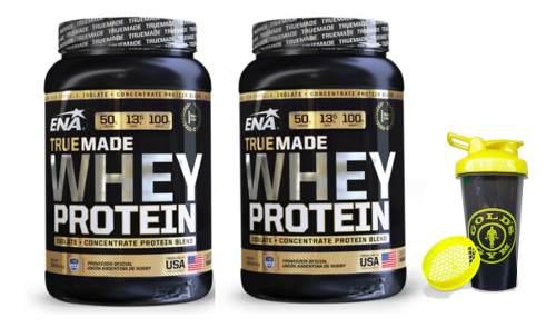 Whey Protein True Made Ena 60 Servicios Shaker Golds Gym
