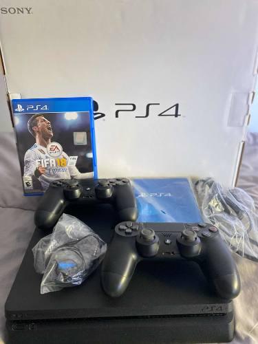 Ps4 Slim 1tb + 2 Joystick + Fifa 19 Y 18