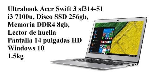 Ultrabook Acer Swift3 I3 7ma 8gb Ram 256 Ssd Hd Aluminio