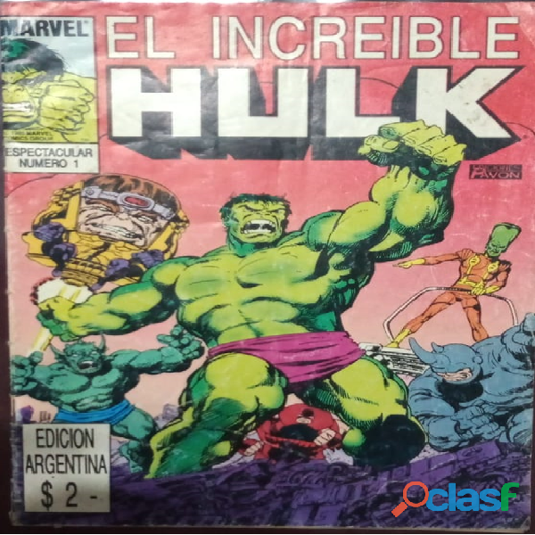 Comic de "El increible Hulk" Edición Argentina n°1