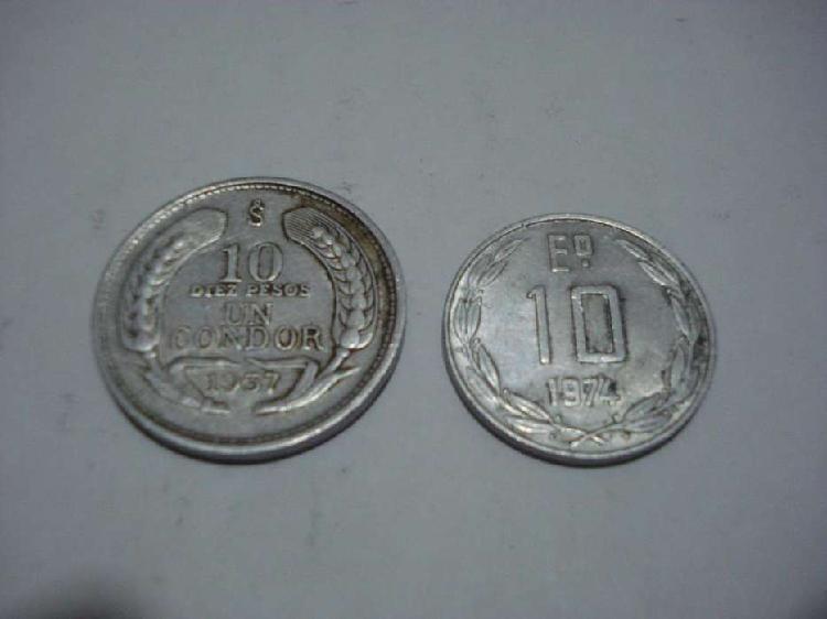 2 monedas de chile antiguas