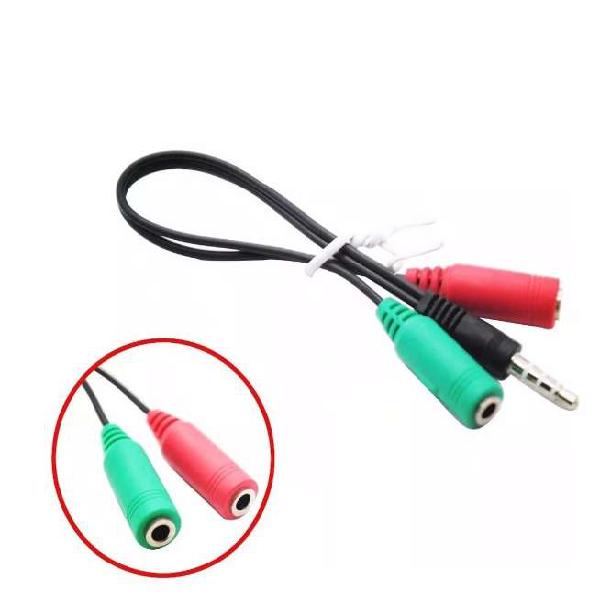 Adaptador Mini Plug a Auricular y Micrófono