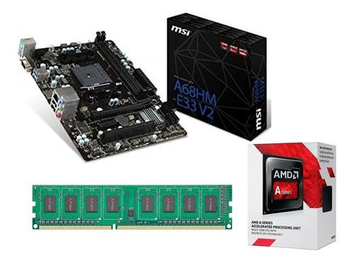 Combo Kit Actualizacion Amd A6 7480 + 4gb Ddr3 + Mother A68