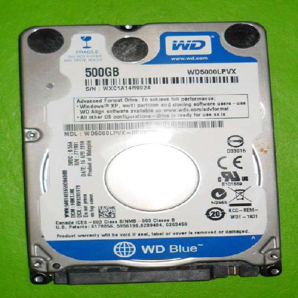 DISCO 500Gb WESTERN DIGITAL BLUE WD5000LPVX igual a nuevo