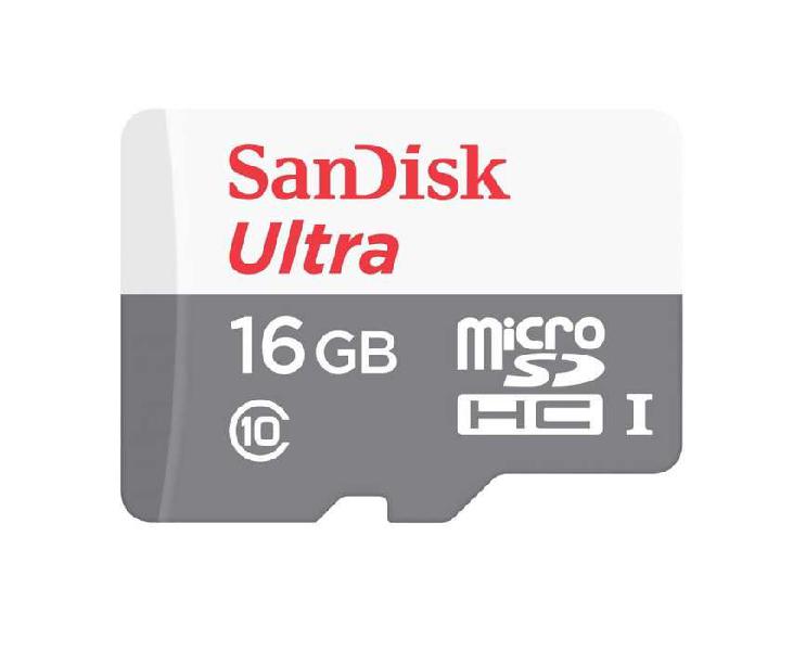 MEMORIA MICRO SD 16GB SANDISK CLASE10 80MBps NUEVA BLISTER