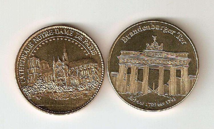 Medallas Notre Dame Y Brandenburgo Alemania 2009 Visita