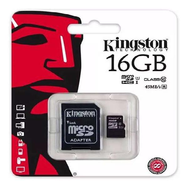 Memoria Micro Sd Hc 16 Gb Kingston Clase 10 C/ Garantia $