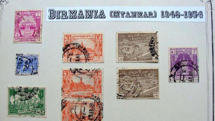 Sellos postales de Birmania (Myanmar) 1948 – 1954