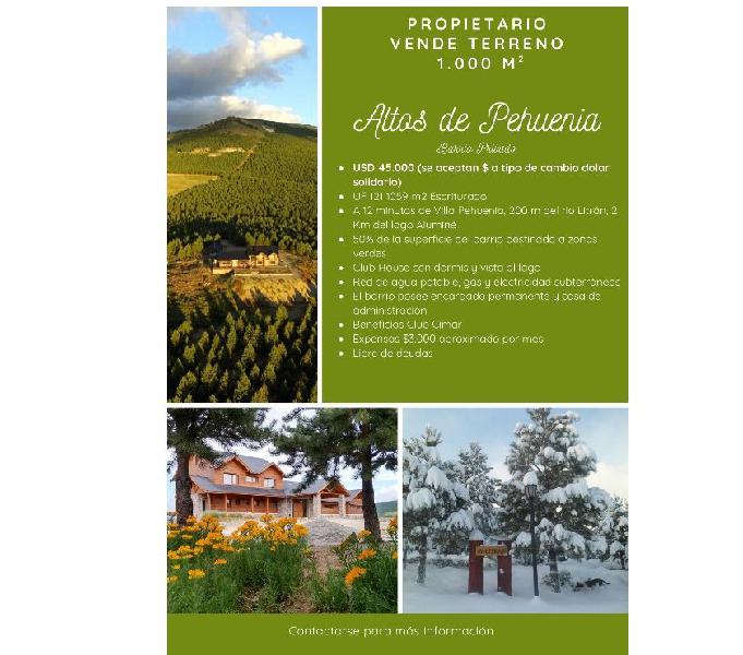 Venta lote Altos de Pehuenia