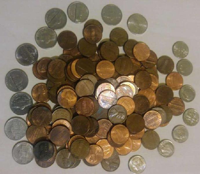 lote de 133 monedas 1 cent EEUU 1944 a 2019, 5 cent, 1 dime