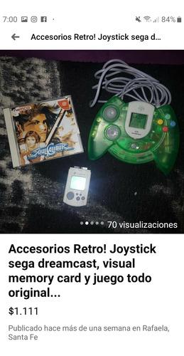 Accesorios Sega Dreamcast, Soul Calibur, Joystick, Vmu !
