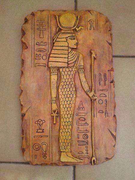 CASEROS) Adornos Figuras Egipcias En Yeso Pintadas A Mano