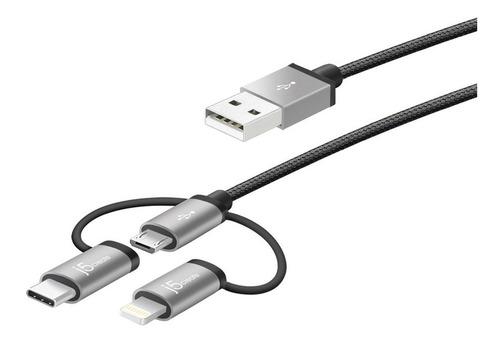 Cable Usb 3 En 1 / iPhone / Micro Usb / Clase C Carga Rap.