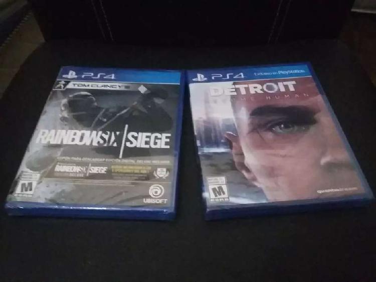 Rainbow Six Siege y Detroit Become Human PS4 sin abrir (los