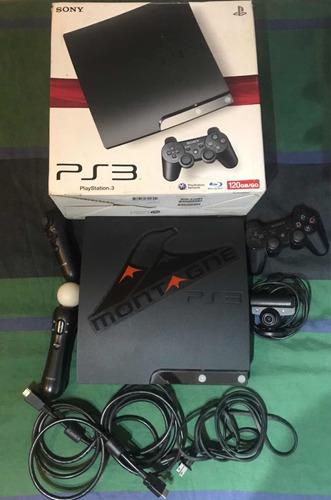 Ps3 120 Gb + 1 Joystick + Kit Ps Move + Cables. Excelente!