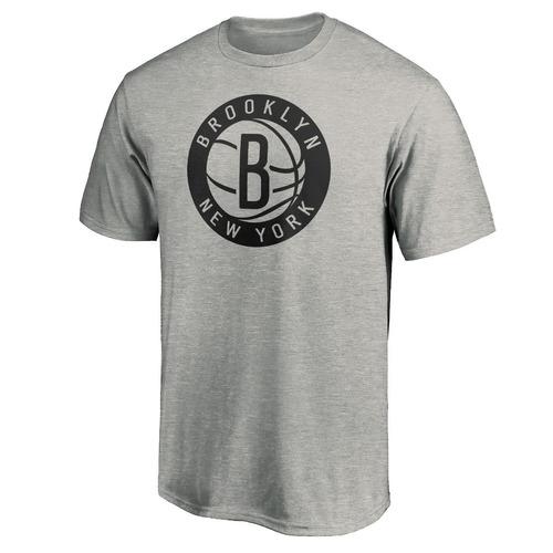 Remera Basket Nba Brooklyn Nets Logo Alternativo Gris