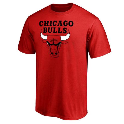 Remera Basket Nba Chicago Bulls Logo Completo Roja