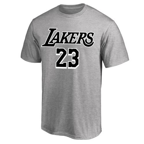 Remera Basket Nba Los Angeles Lakers Lebron Gris Melange