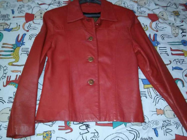 CAMPERA SACO CUERO OVEJA ROJA