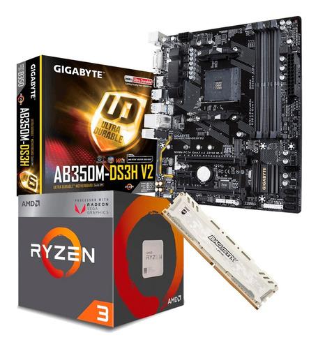 Combo Actualización Amd Ryzen 3 2200g + Ab350 + 8gb Logg