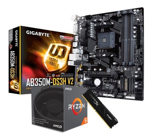 Combo Actualización Amd Ryzen 5 2600x Ab350 8gb Ddr4 Logg