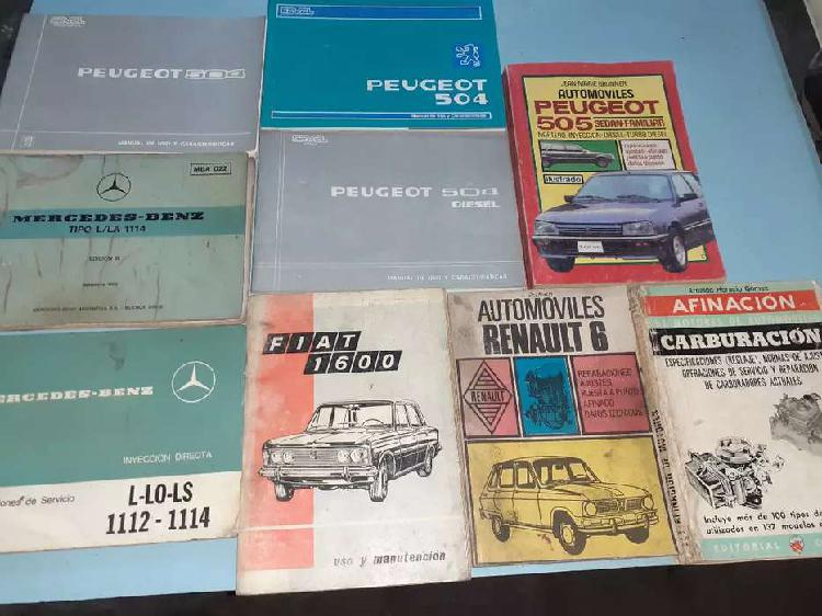 Manuales de autos antiguos originales de muchas marcas
