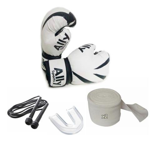 Kit Boxeo Guantes - Vendas - Soga - Bucal Ally Sports