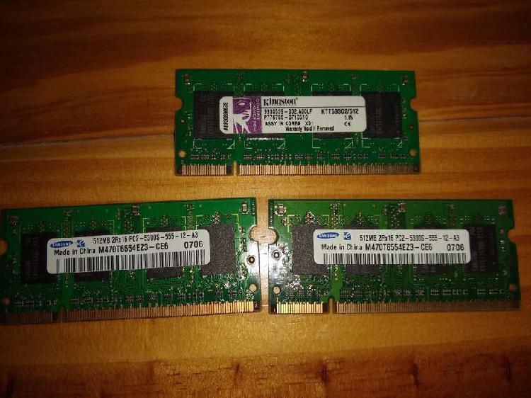 Lote 3 Ddr2 512 Mb Notebook