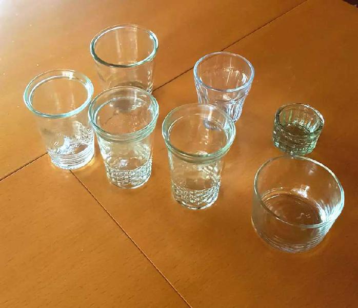 Lote de 7 vasos de vidrio
