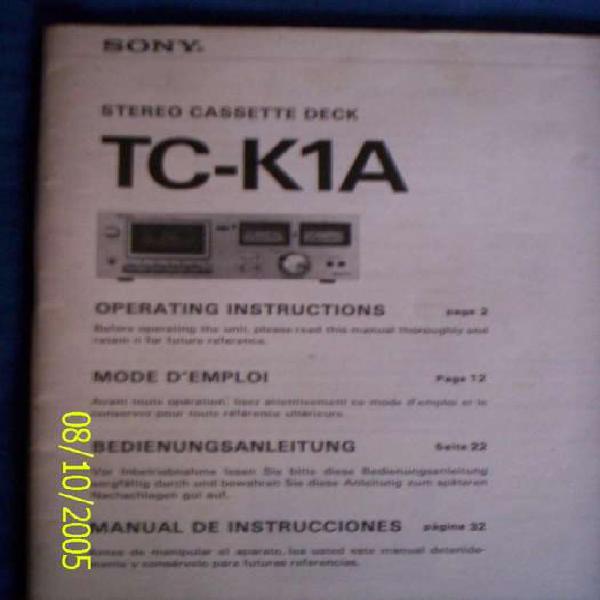 Manual deck Sony TCK1A